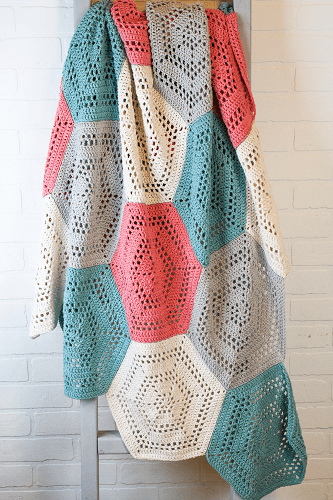 Free Crochet Hexagon Blanket Pattern by Winding Road Crochet