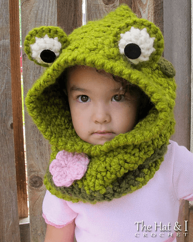 Frog Hooded Cowl Crochet Pattern by The Hat And I