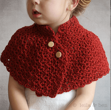 Girl's Capelet Crochet Pattern by Stitch And Whimsy