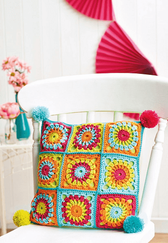 Granny Square Cushion Crochet Pattern by Susie Johns