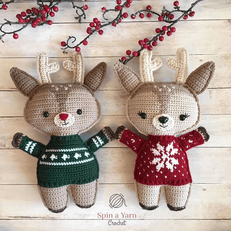 Holiday Deer Free Crochet Pattern by Spin A Yarn Crochet