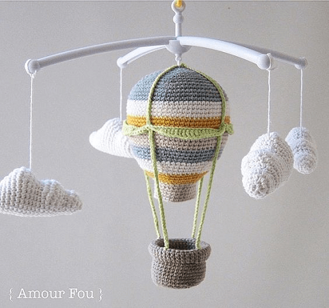 Hot Air Balloon Baby Mobile Crochet Pattern by Amour Fou