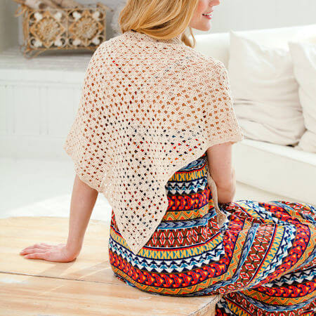 Lacy Triangle Shawl Crochet Pattern by Yarnspirations