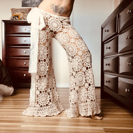 Mermaid Lace Pants Crochet Pattern by The Curly Vine