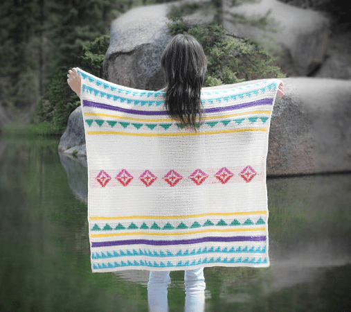 Modern Camp Crochet Blanket Pattern by Mama In A Stitch