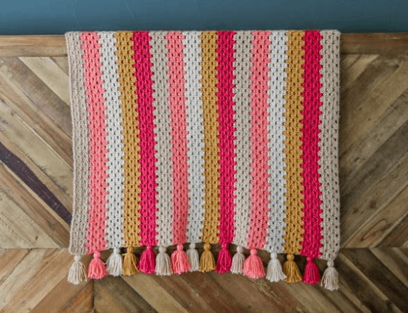 Modern Crochet Granny Stitch Blanket Pattern by Make And Do Crew