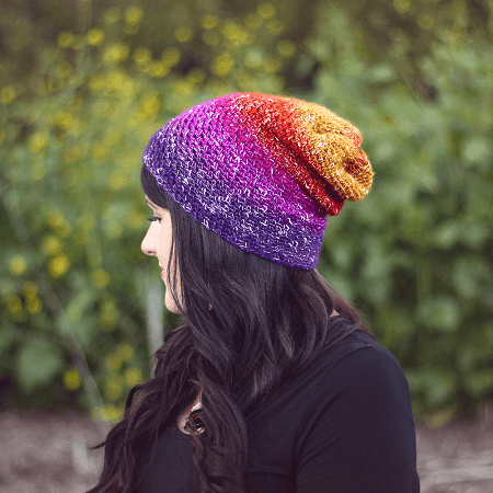 Ombre Slouchy Beanie Crochet Pattern by Gleeful Things