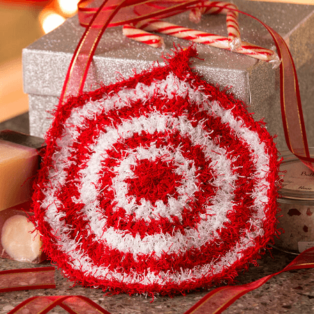 Peppermint Dish Scrubber Crochet Pattern by Red Heart