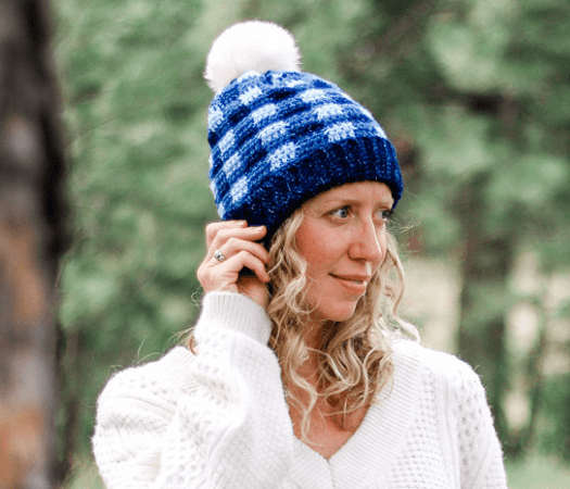 Plaid Crochet Beanie Pattern by Make And Do Crew