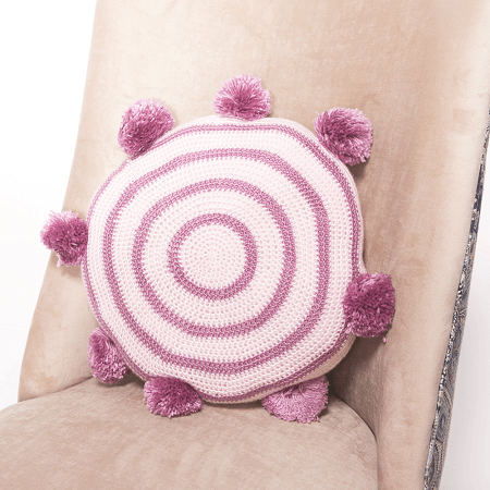 Pom Pom Cushion Crochet Pattern by Stitch 11