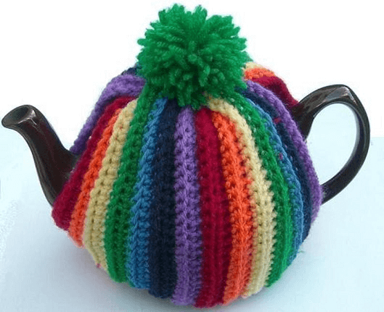 Pom Pom Tea Cosy Crochet Pattern by Clare Blowers Crochet