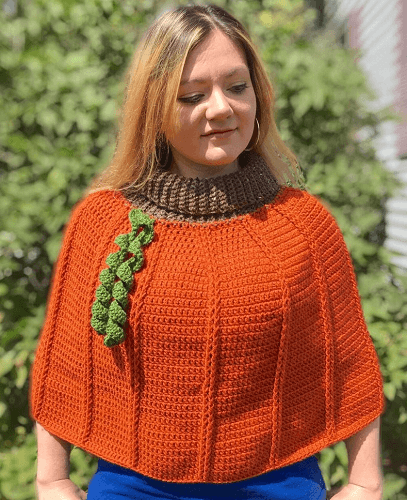 Pumpkin Patch Poncho Crochet Pattern by Crafty Kitty Crochet