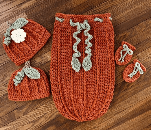 Snuggle Sack Crochet Pumpkin Pattern by DAC Crochet