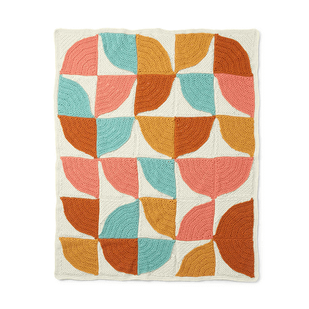 Quarter Circle Crochet Blanket Pattern by Yarnspirations