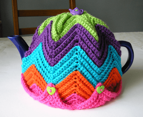 Ripple Crochet Tea Cozy Pattern by Justjen Knits & Stitches