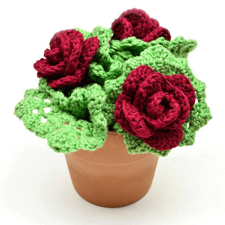 Rose Bush Scrubber Crochet Pattern by Crochet Spot Patterns