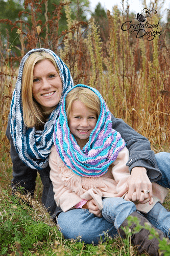 Serene Reflections Hooded Cowl Crochet Pattern by Crystalized Design