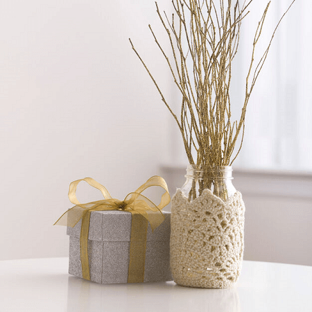 Sparkling Jar Cozy Crochet Pattern by Red Heart