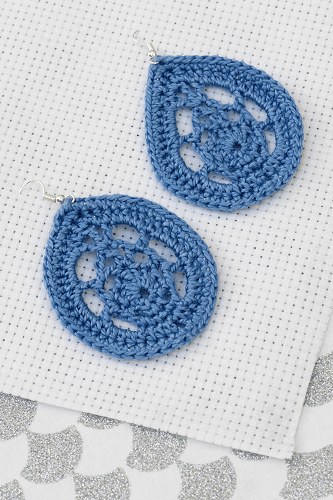 Teardrop Earrings Crochet Pattern by The Knitting Network