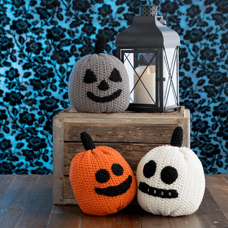 Three Little Amigurumi Pumpkin Crochet Pattern by Red Heart