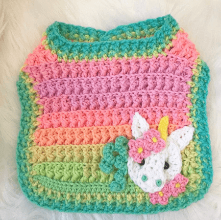 Unicorn Baby Bib Crochet Pattern by Nella's Cottage