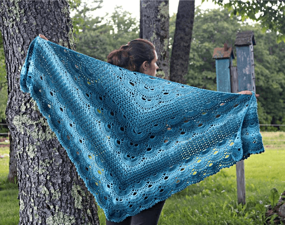 Victoria's German Shells Shawl Crochet Pattern by Jonna Martinez Crochet