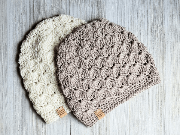 Wavy Shells Beanie Crochet Pattern by Kathy's Crochet Closet