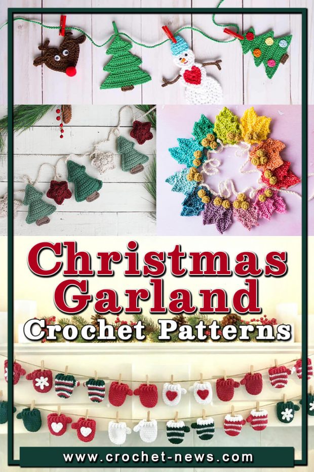 Christmas light bulbs decorative garland hand crochet multi-color 