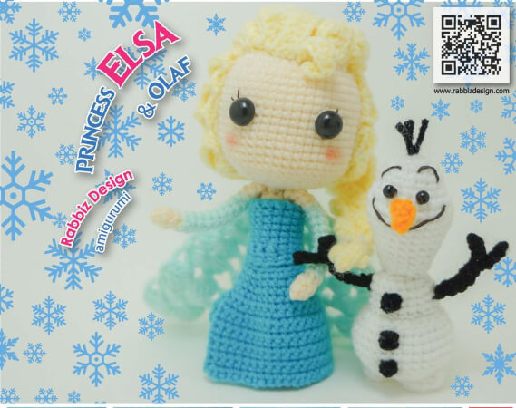 Amigurumi Elsa Olaf Snowman Pattern by Rabbizdesign