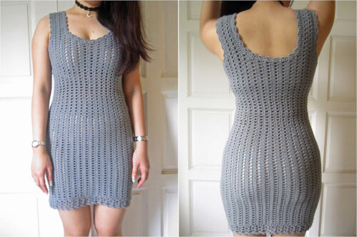 Bodycon Crochet Summer Dress Pattern by The Happy Unraveler