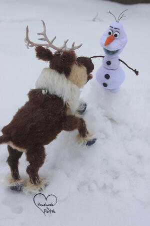 Crochet Olaf Amigurumi and Crochet Frozen Deer Toy Pattern by PatternsByPortik