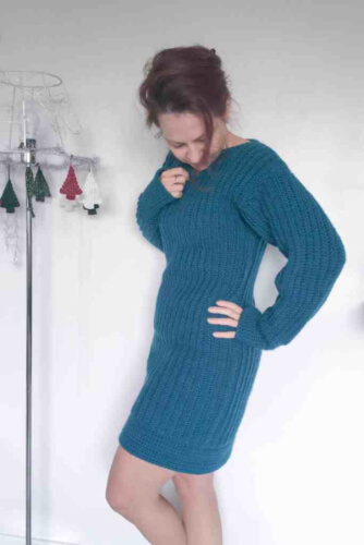 The Solstice Crochet Winter Dress by Dora Does