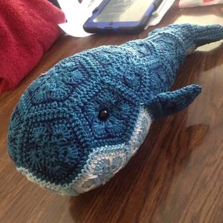 African Flower Crochet Amigurumi Whale Pattern by Line And Loops
