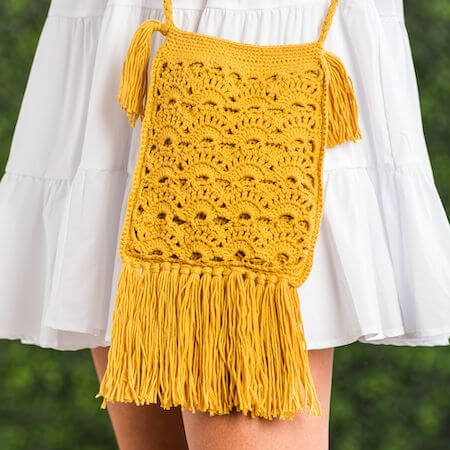 Boho Crochet Crossbody Bag Pattern by Yarnspirations