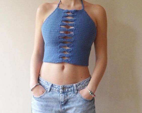 Bow Halter Top Crochet Pattern by Entirely Emma