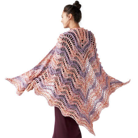 Crest Of Wave Crochet Shawl Pattern by Yarnspirations