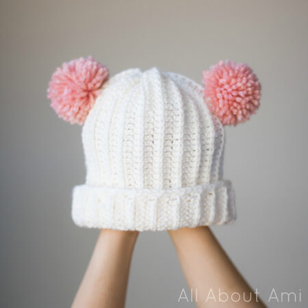 Crochet Bear Pom Hat Pattern by All About Ami