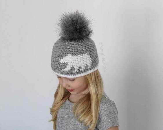 Crochet Bear Silhouette Hat Pattern by Lakeside Loops