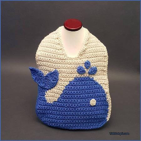 Baby Bib Blue Whale Crochet Pattern by Yarnutopia