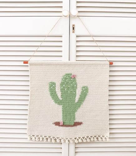 Crochet Cactus Wall Hanging Pattern by Thoresby Cottage