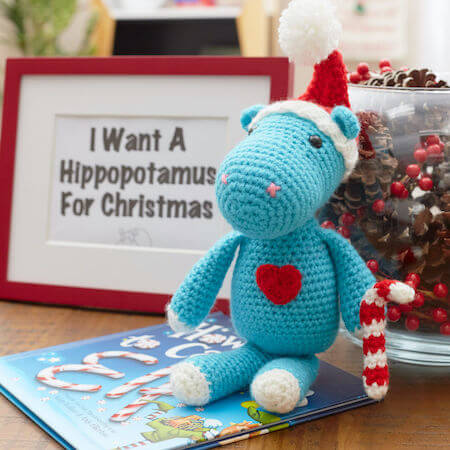 Crochet Christmas Hippopotamus Pattern by Red Heart