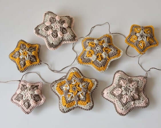 Crochet Christmas Star Ornament Pattern by Lilla Bjorn Crochet