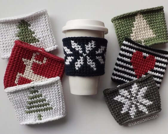 Crochet Coffee Cozy Pattern by Lakeside Loops