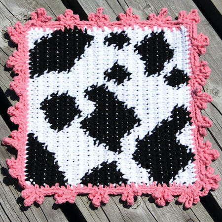 Crochet Cow Dishcloth Pattern by Yarnspirations