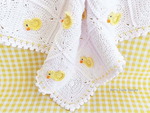Baby Blanket Duck Crochet Pattern by Kerry Jayne Designs
