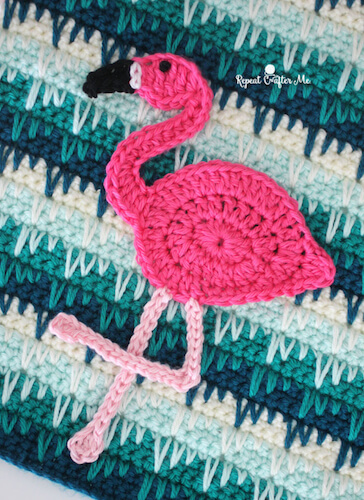 Crochet Flamingo Appliqué Pattern by Repeat Crafter Me