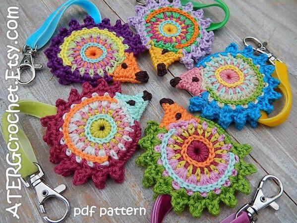 Crochet Hedgehog Keychain Pattern by ATERG Crochet