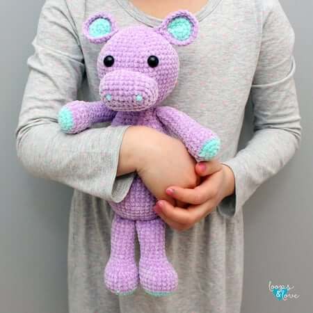 Crochet Hippo Amigurumi Pattern by Loops And Love Crochet