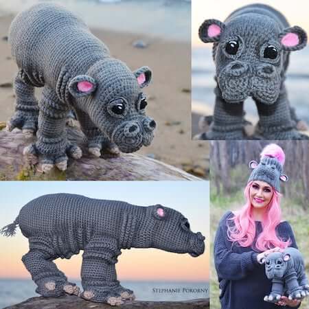 Crochet Hippo Pattern by Crochet Verse