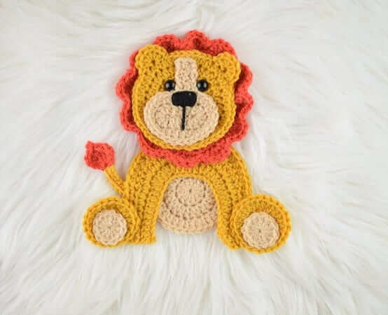 Crochet Lion Applique Pattern by Passionate Crafter